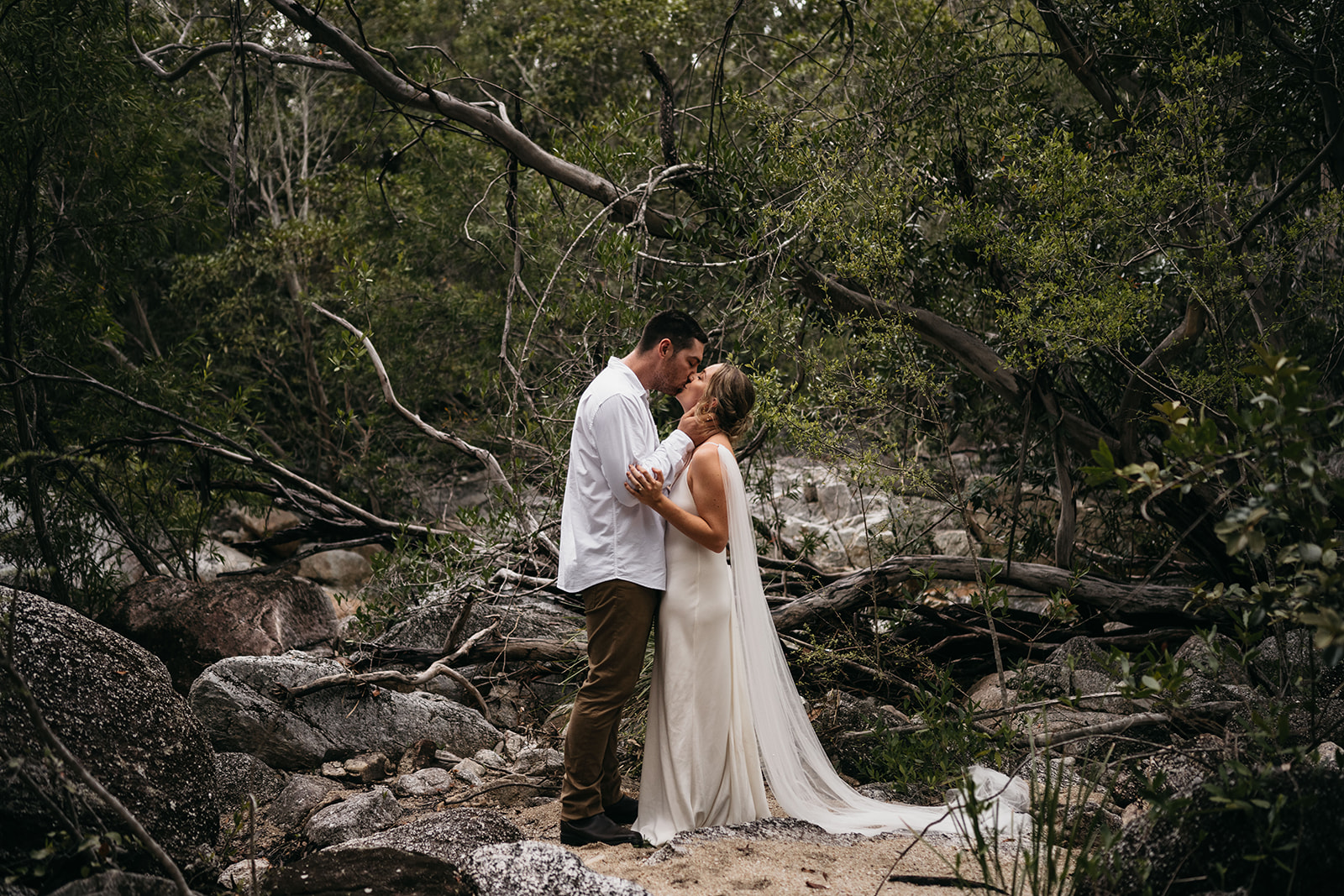 Wedding photoshoot with Madi and Jason, Emerald Creek near Cairns.