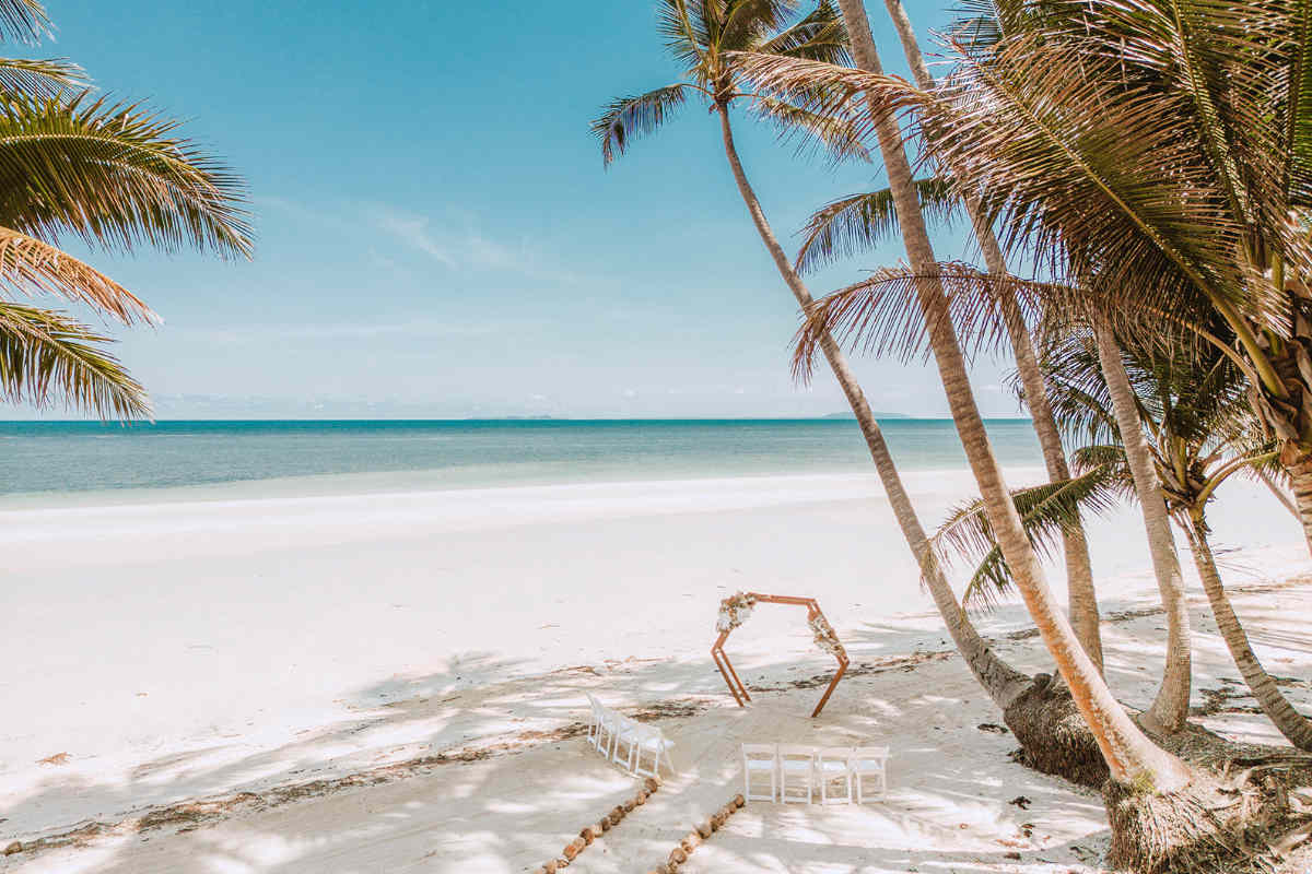 Cape York beach wedding set up